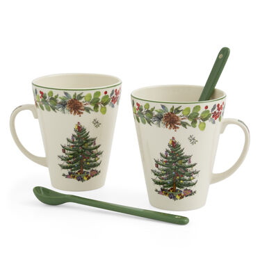 Christmas Tree 2022 Annual 4 Piece Mug and Spoon Set Christmas Tree 2022 Annual 4 Piece Mug and Spoon Set